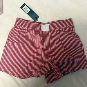 Lioness Red and White Striped Athletic Shorts